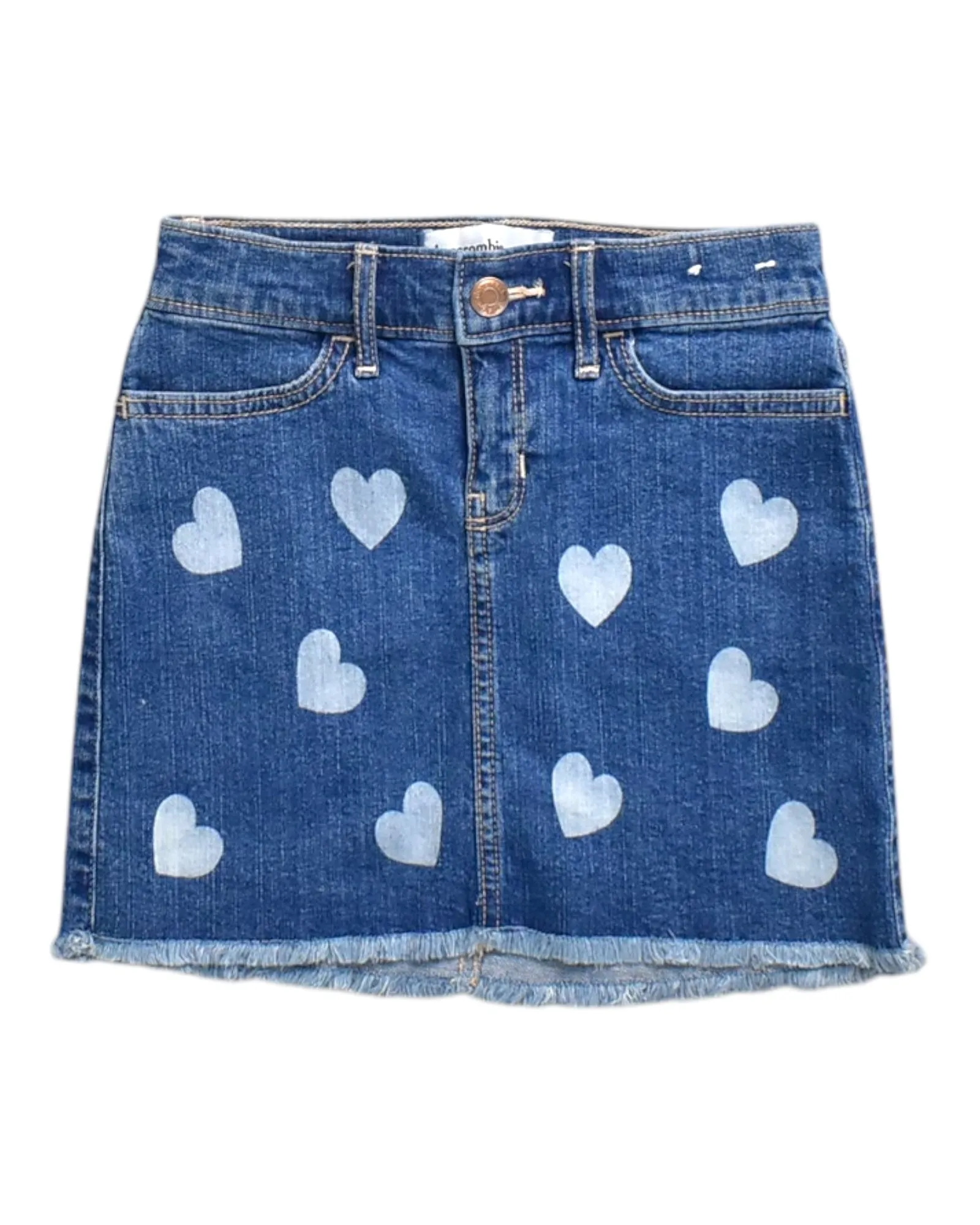 Abercrombie Denim Heart Print Skirt 8Y