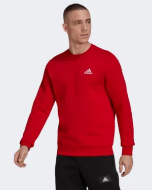 Adidas Essentials Fleece Men Sportswear Sweatshirt Red Hl2279