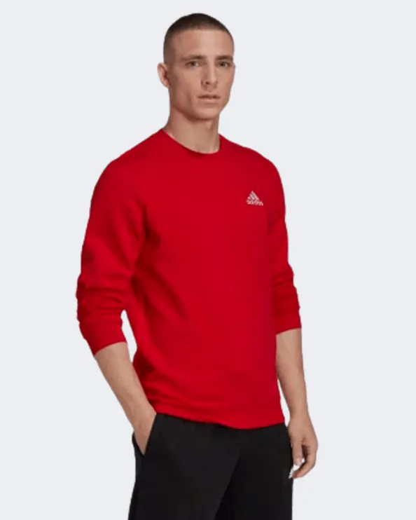 Adidas Essentials Fleece Men Sportswear Sweatshirt Red Hl2279