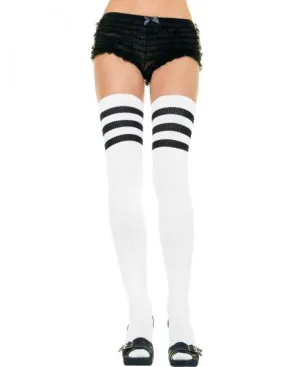 Athlete Thigh High - White & Black - One Size