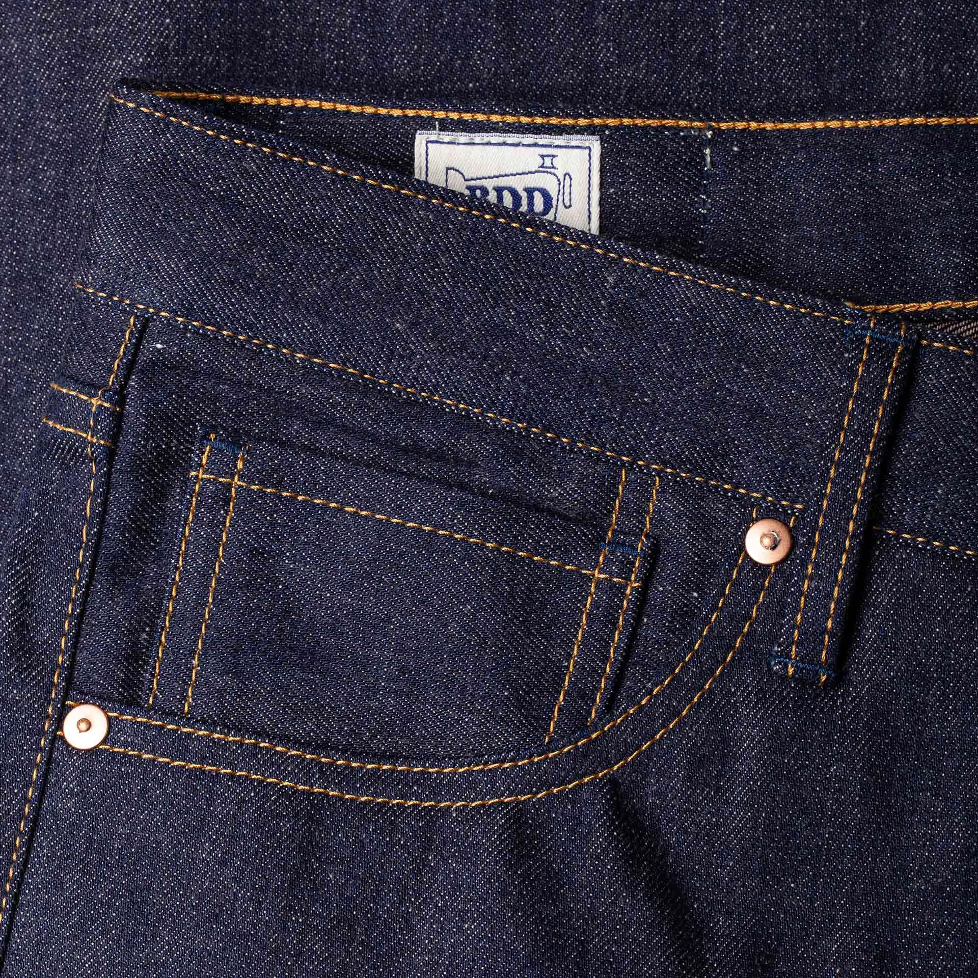 B-04 RELAXED 10YA 15 oz. brown cotton golden selvedge