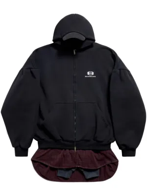 BALENCIAGA - Layered Hoodie Black