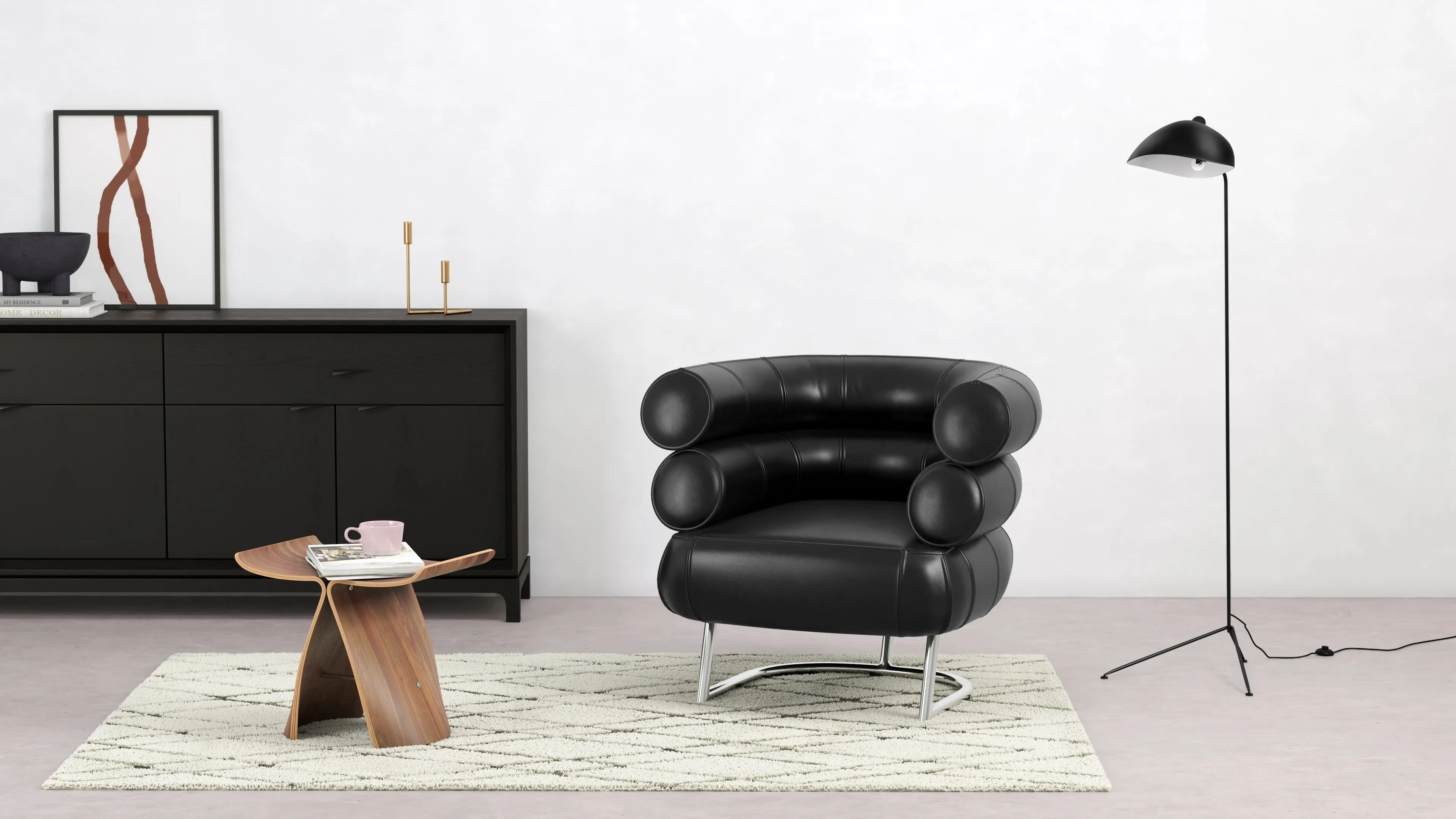 Bibendum - Bibendum Chair, Midnight Black Premium Leather