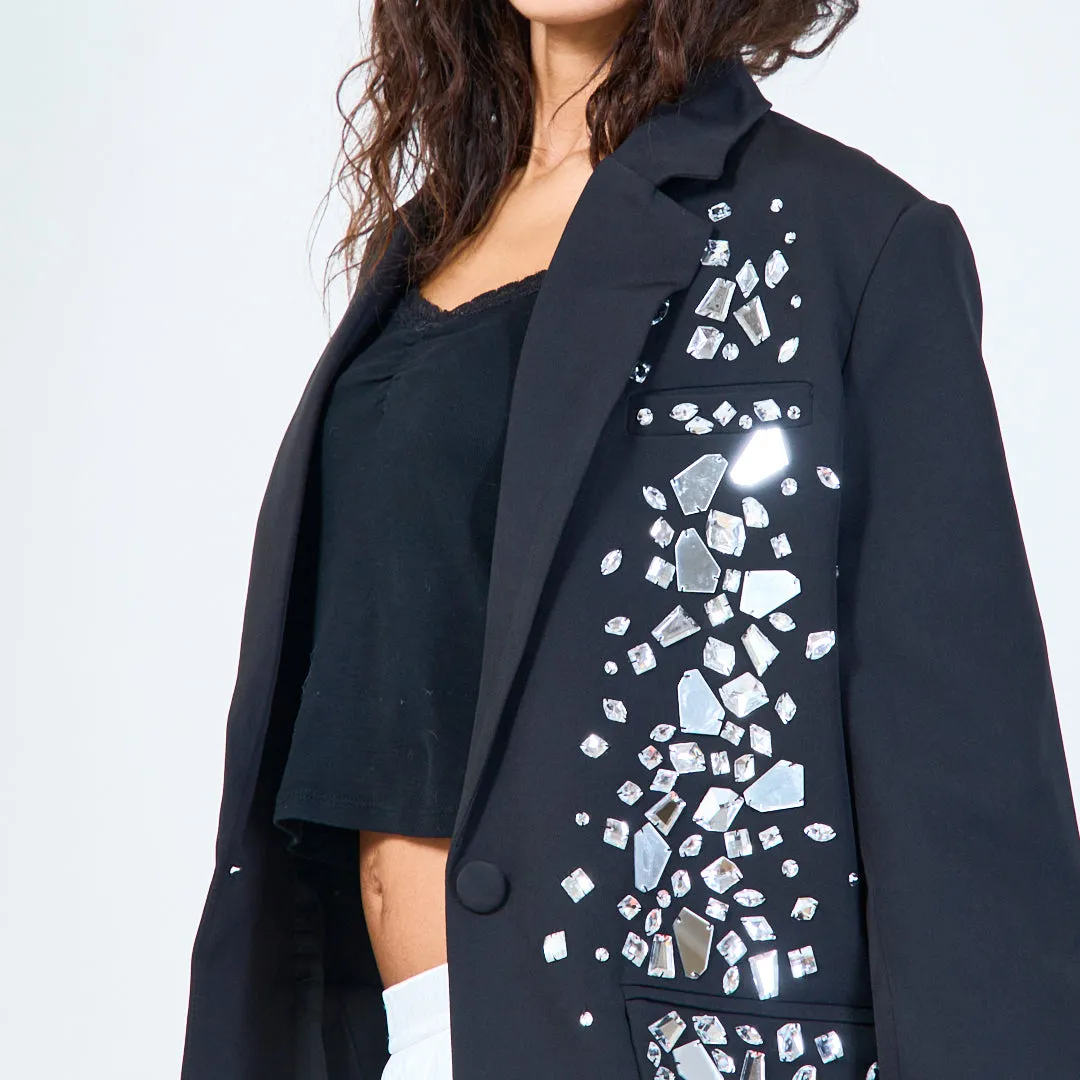 Blazer with mirror embellishments and tailored fit wholesale