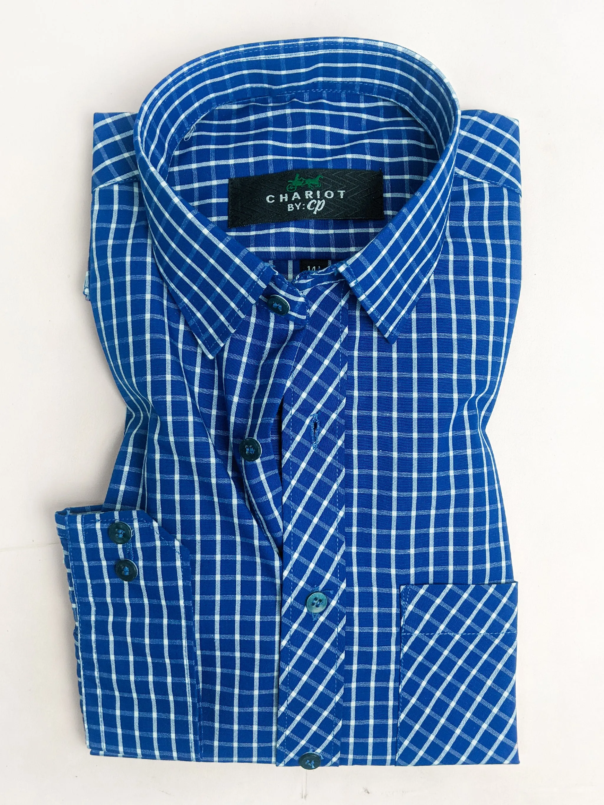 Blue Checks Formal Dress Shirt For Men AN MFS102