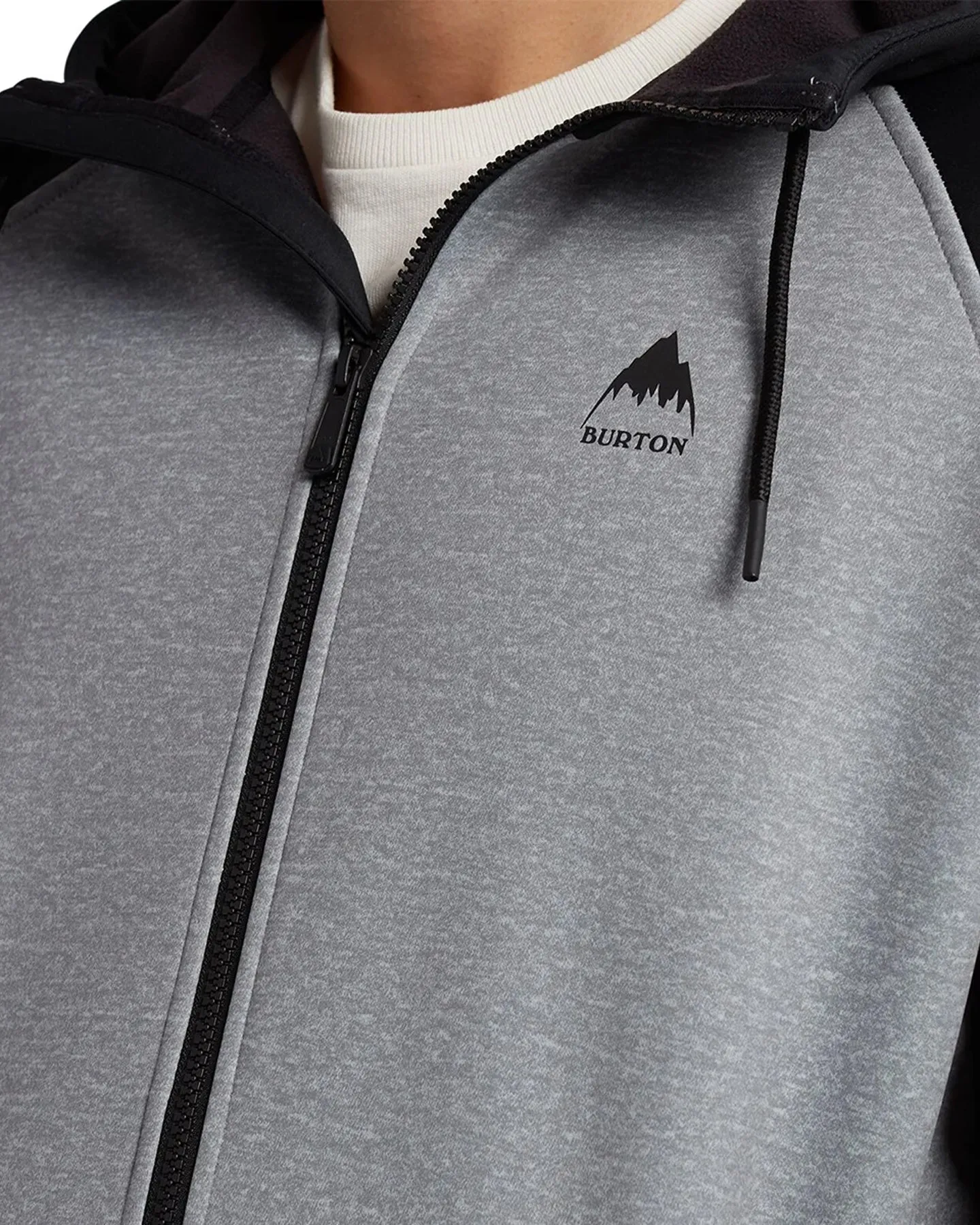 Burton Men's Crown Weatherproof Full-Zip Fleece - Gray Heather/True Black