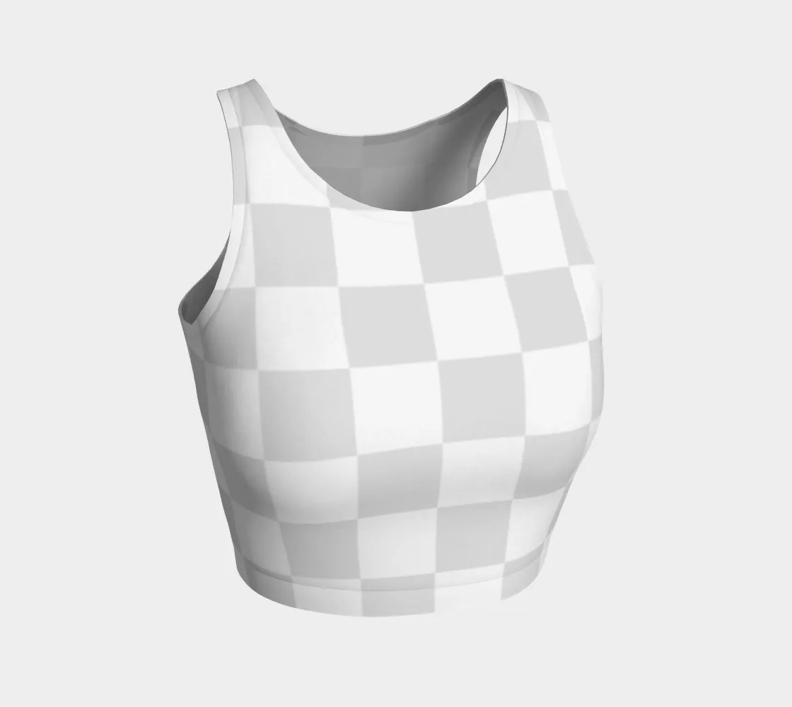 Checkered Gainsboro Athletic Crop Top