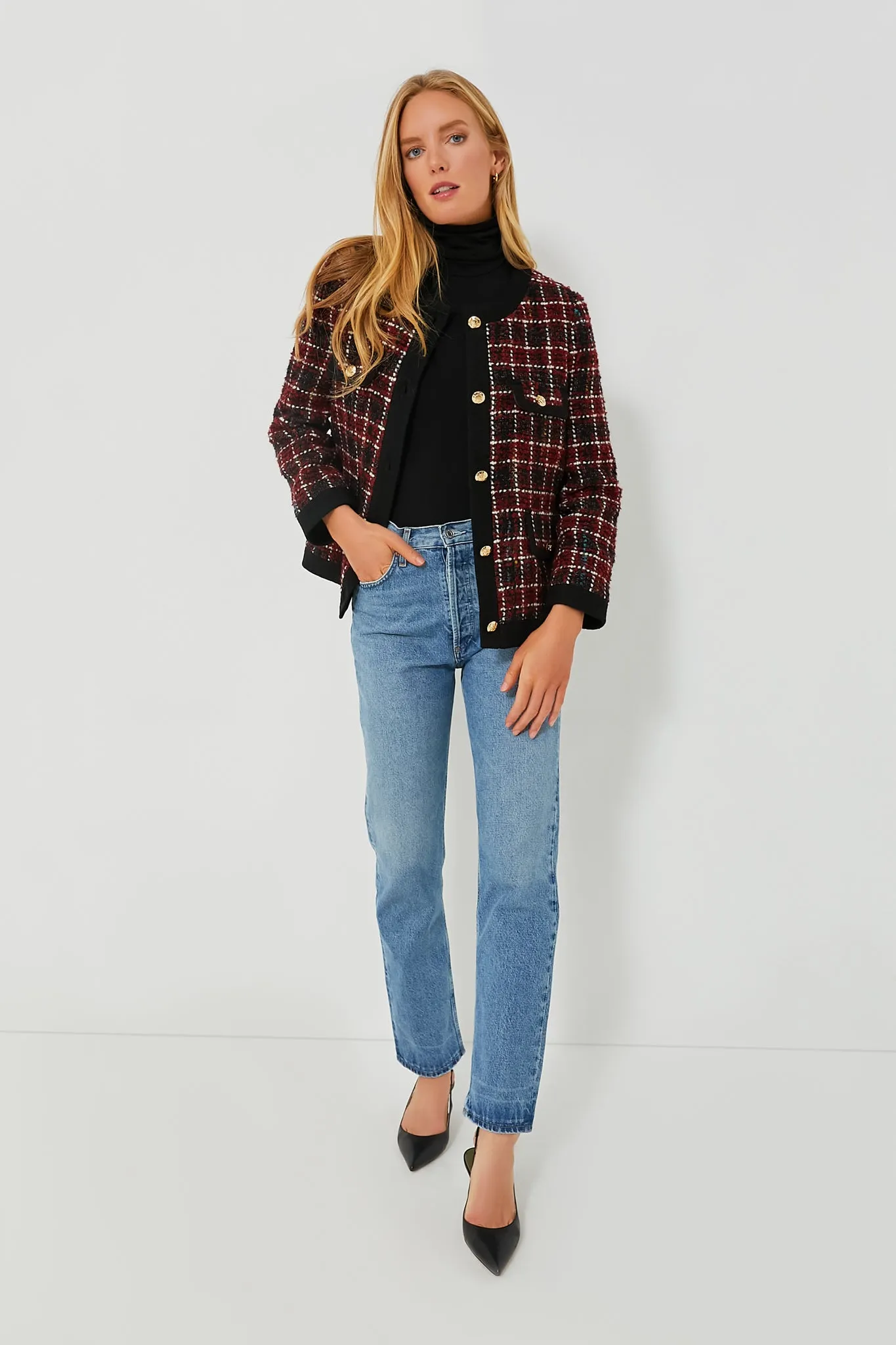 Cherry Plaid Lydia Jacket