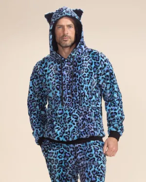 Classic Men's Fur Hoodie | Blue Lynx