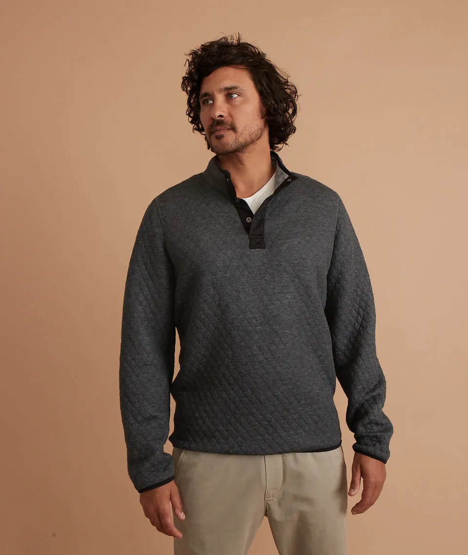 Corbet Reversible Pullover in Heather Grey & Charcoal