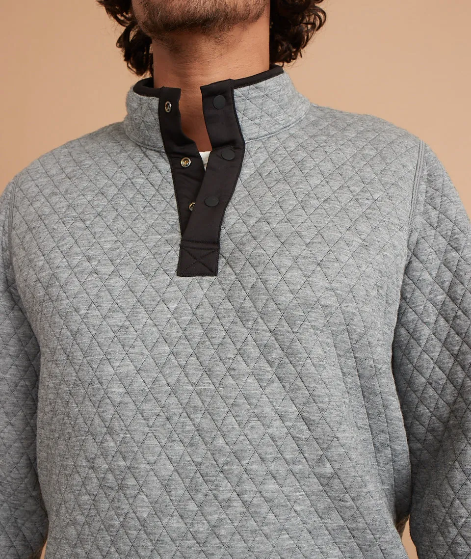 Corbet Reversible Pullover in Heather Grey & Charcoal