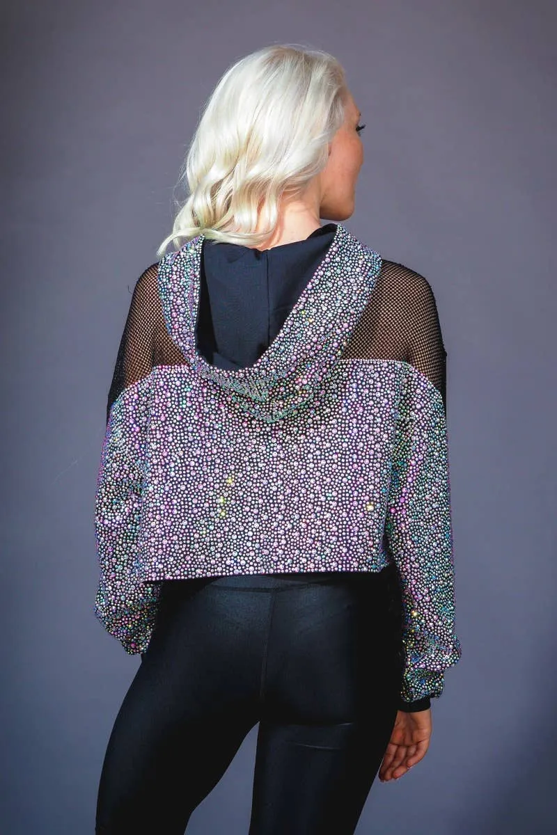 Crystal Couture Cropped Pullover with Opalescent Crystal Couture - Special Order