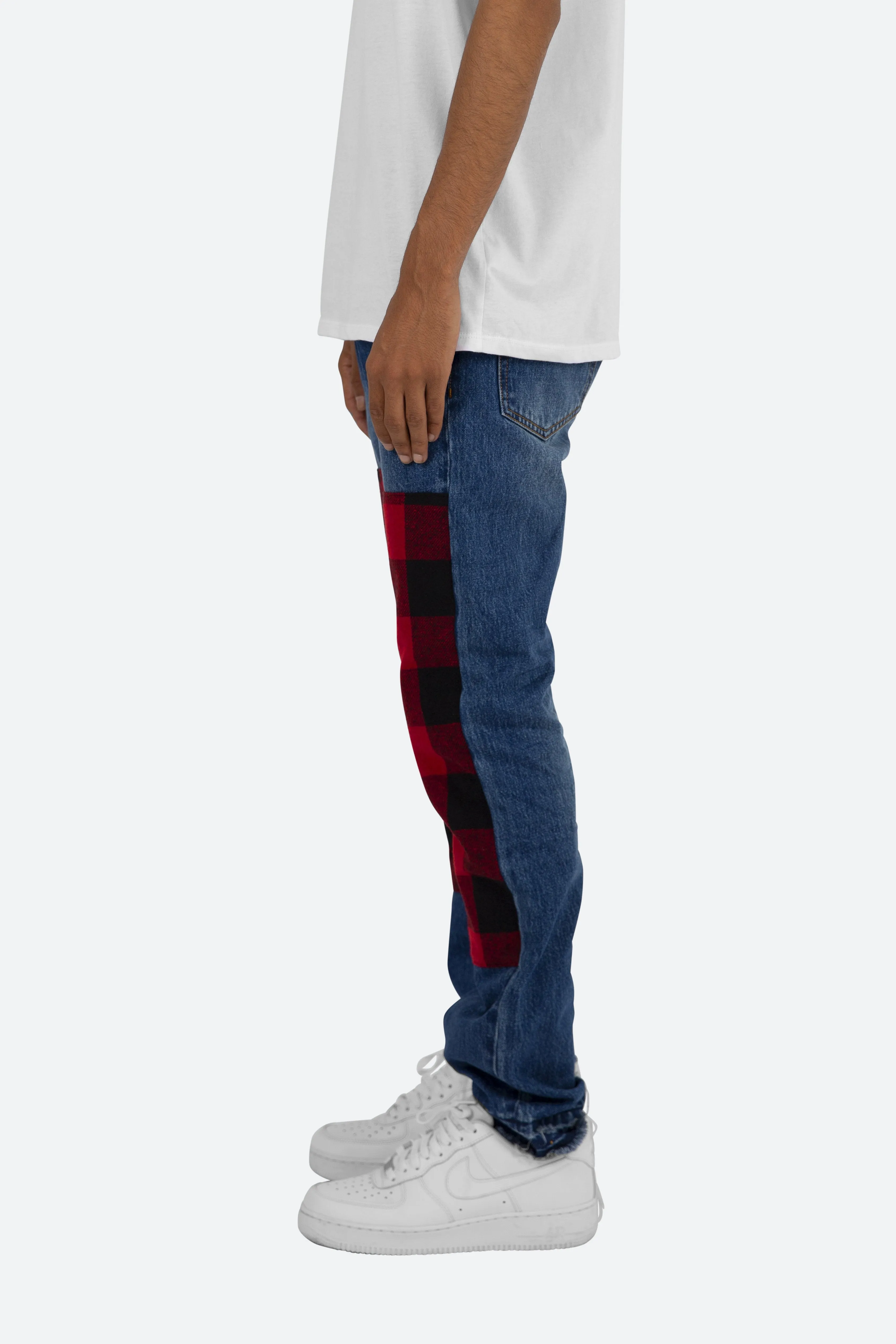 D219 Plaid Denim - Blue/Black/Red