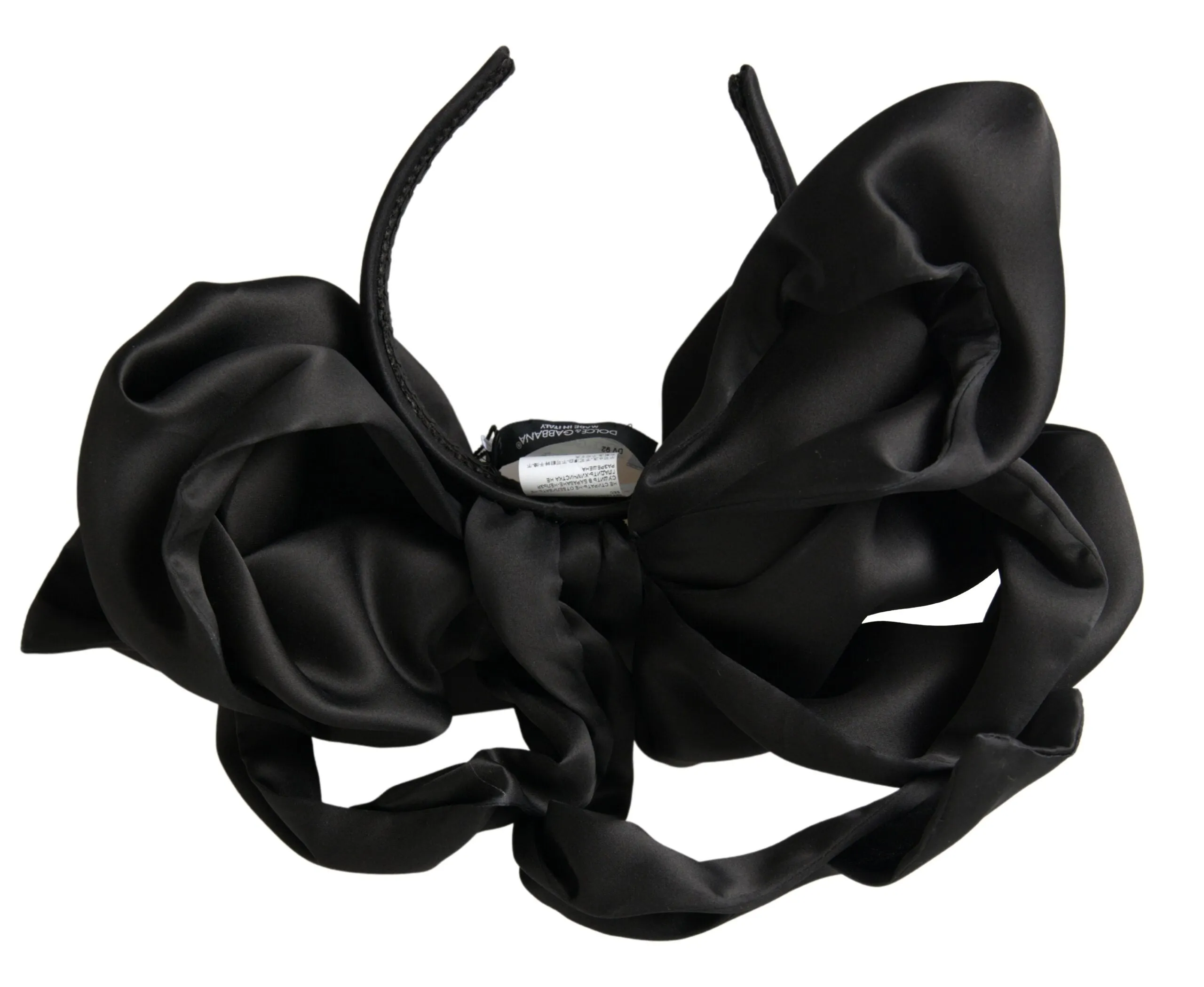 Dolce & Gabbana Elegant Silk Black Bow Diadem Headpiece