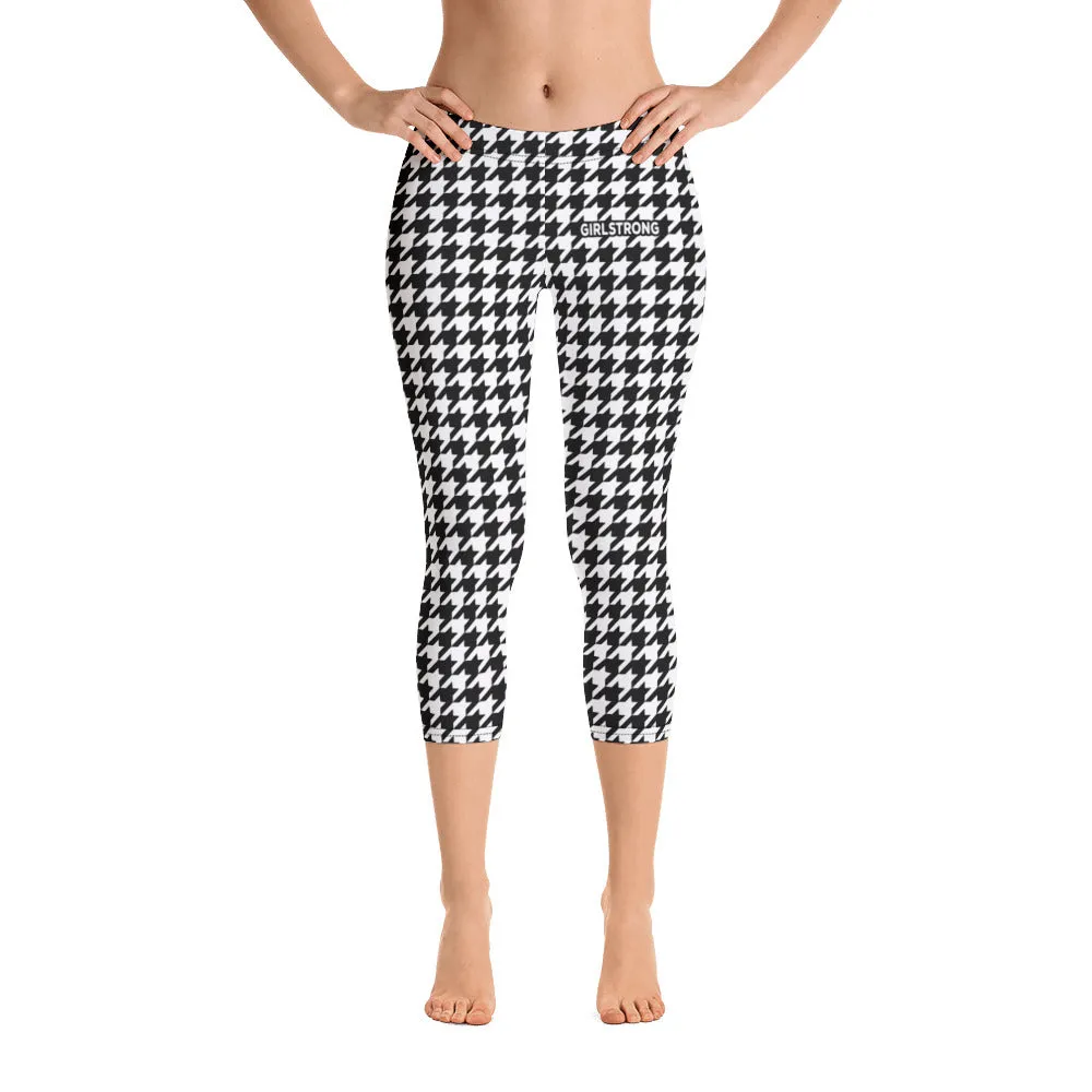 ELEVATED ESSENTIALS, THE PERFECT CAPRI BLACK WHITE HOUNDSTOOTH