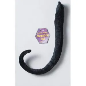 Extra Long Faux Fur Black Cat Tail