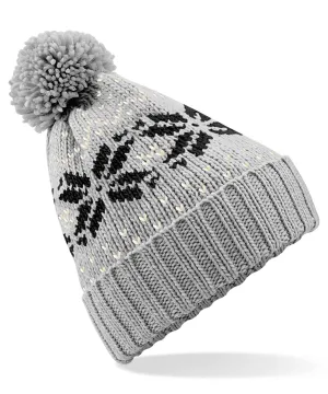 Fair Isle snowstar® beanie | Light Grey/Black/Off White