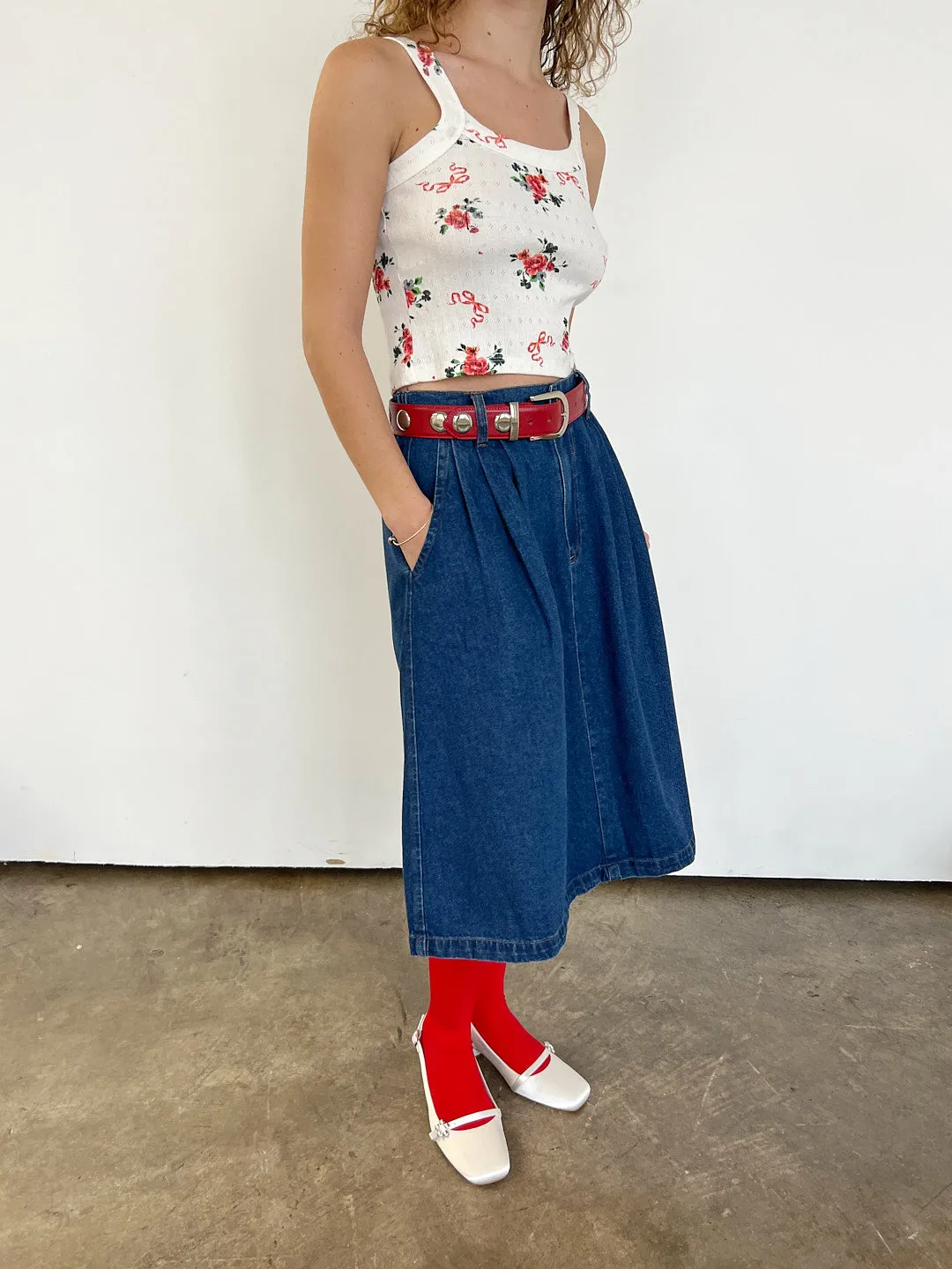 Farm Girl Skirt - Blue Denim