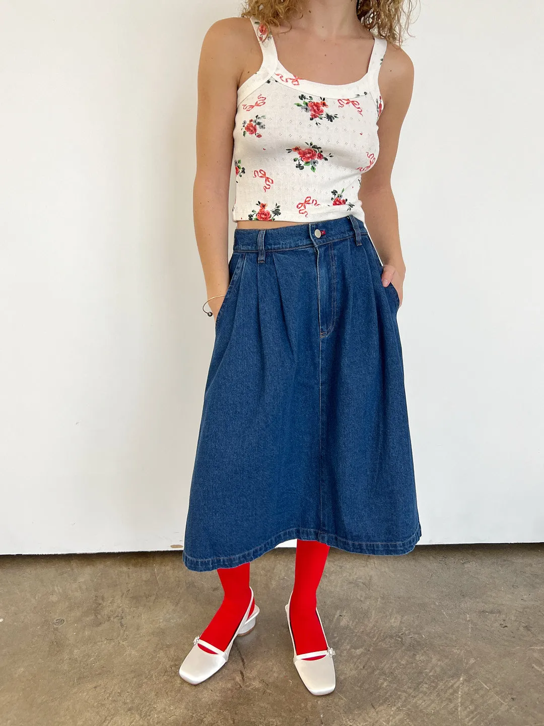 Farm Girl Skirt - Blue Denim