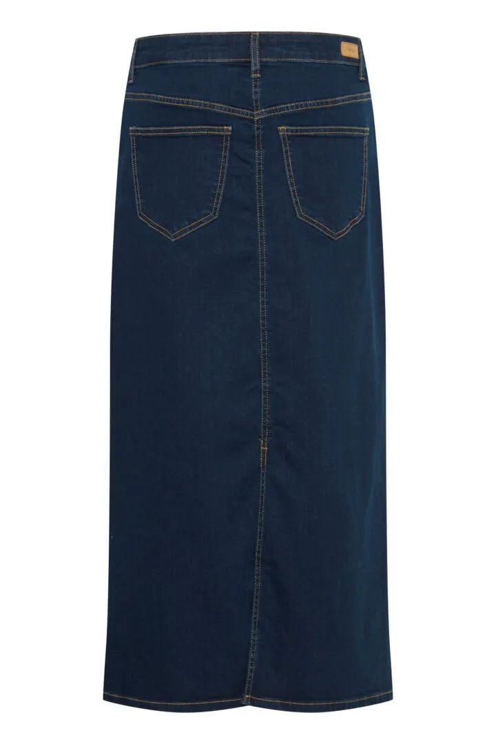 Fransa Dark Denim Midi lenght skirt 20614853