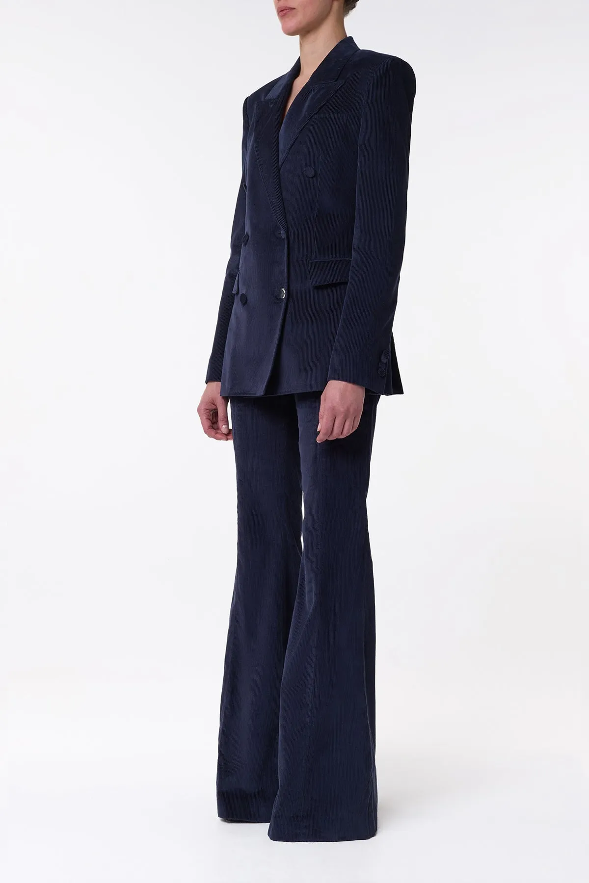 Gavin Blazer in Dark Navy Sea Island Cotton Corduroy