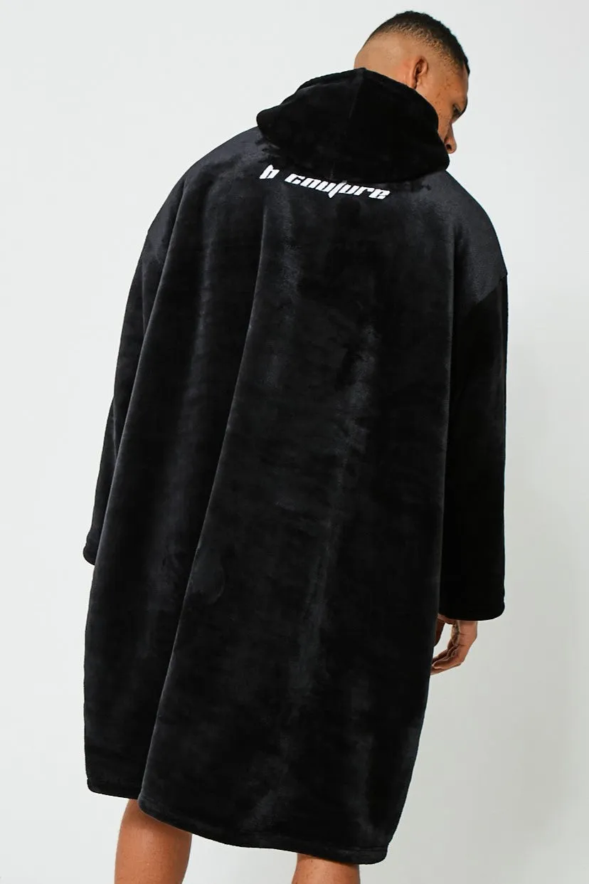 Hillreach Double Weight Fleece Blanket Hoodie - Black