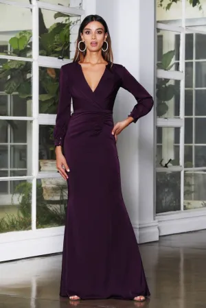 J'ADORE  AUSTRALIA long sleeved jersey fitted ballgown