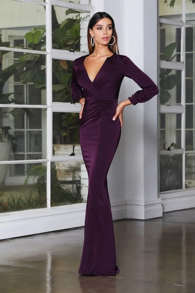 J'ADORE  AUSTRALIA long sleeved jersey fitted ballgown