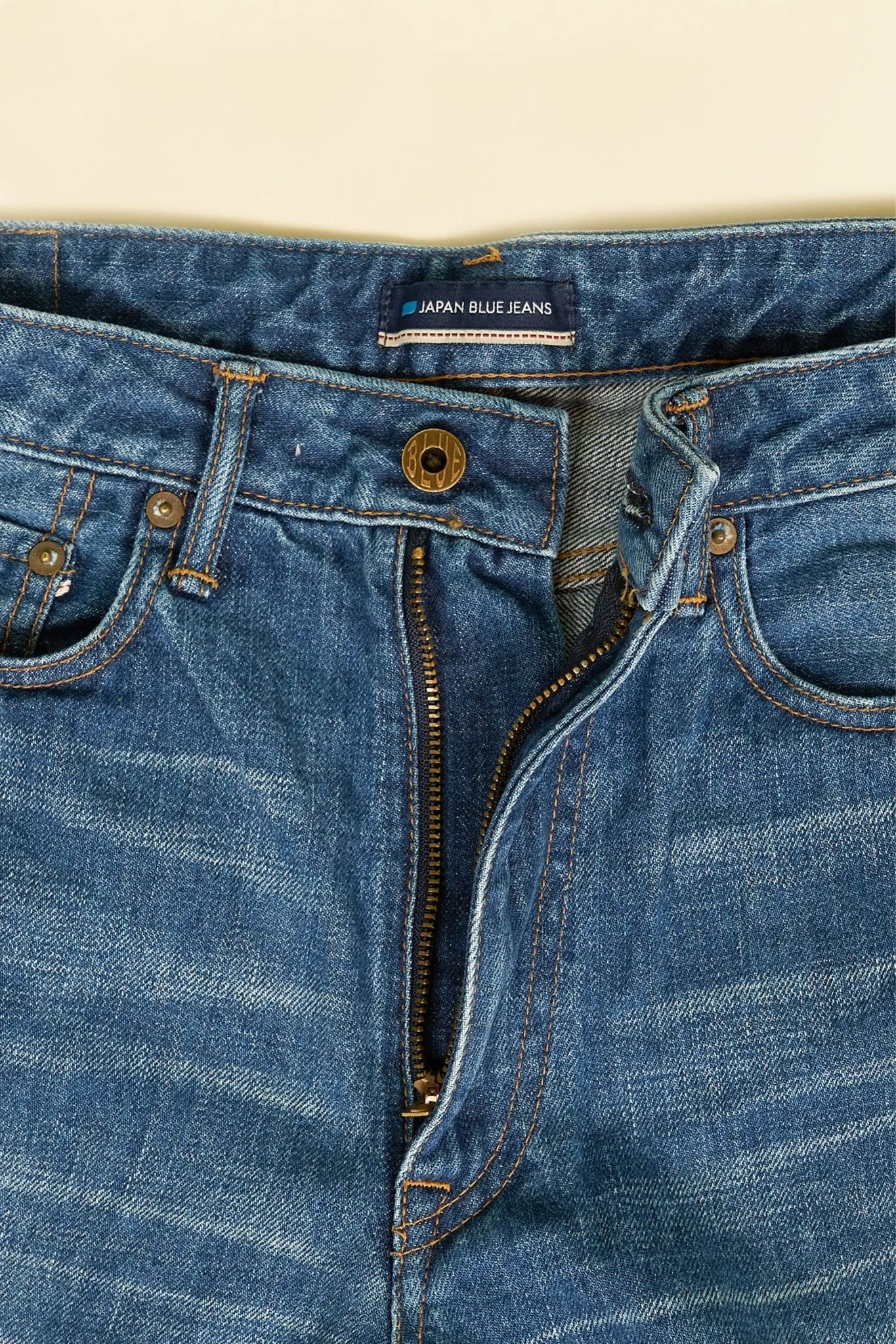 Japan Blue J504 Africa Loose Fit Mid Wash Selvedge Denim - 12.5oz