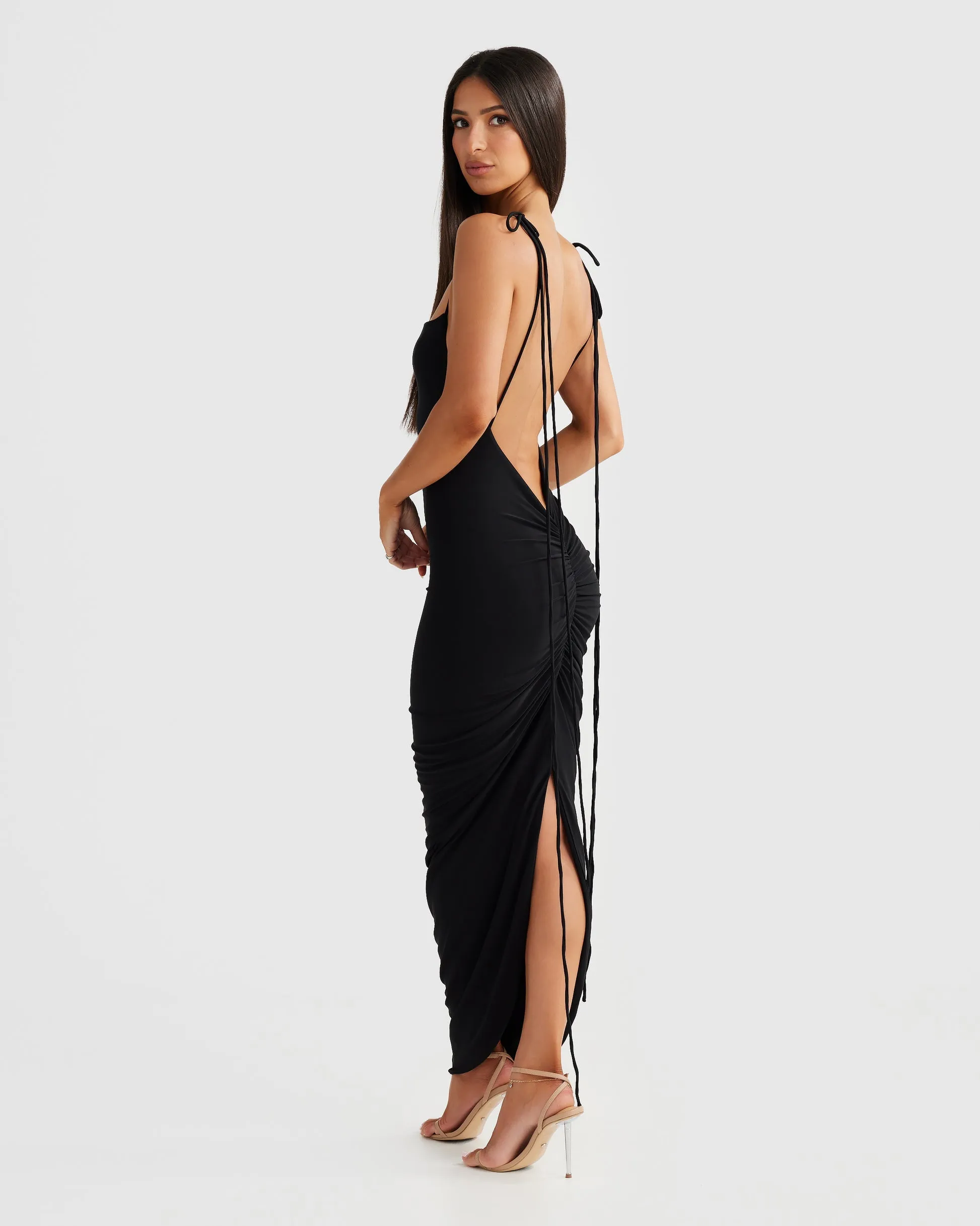 MÉLANI The Label CLEO Bum Ruched Backless Dress