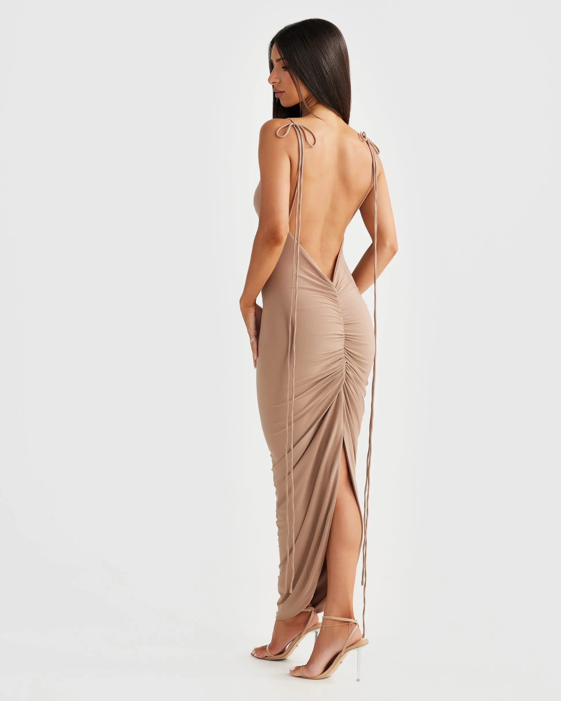 MÉLANI The Label CLEO Bum Ruched Backless Dress