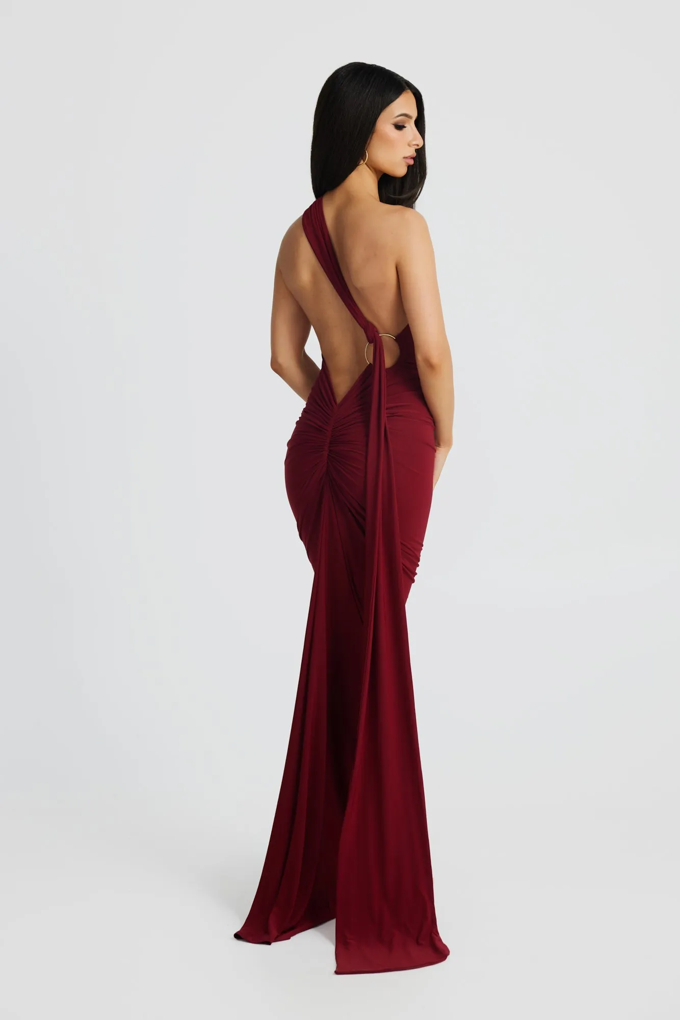 MÉLANI The Label CONSTANTINA Asymmetric Halterneck Midi Dress