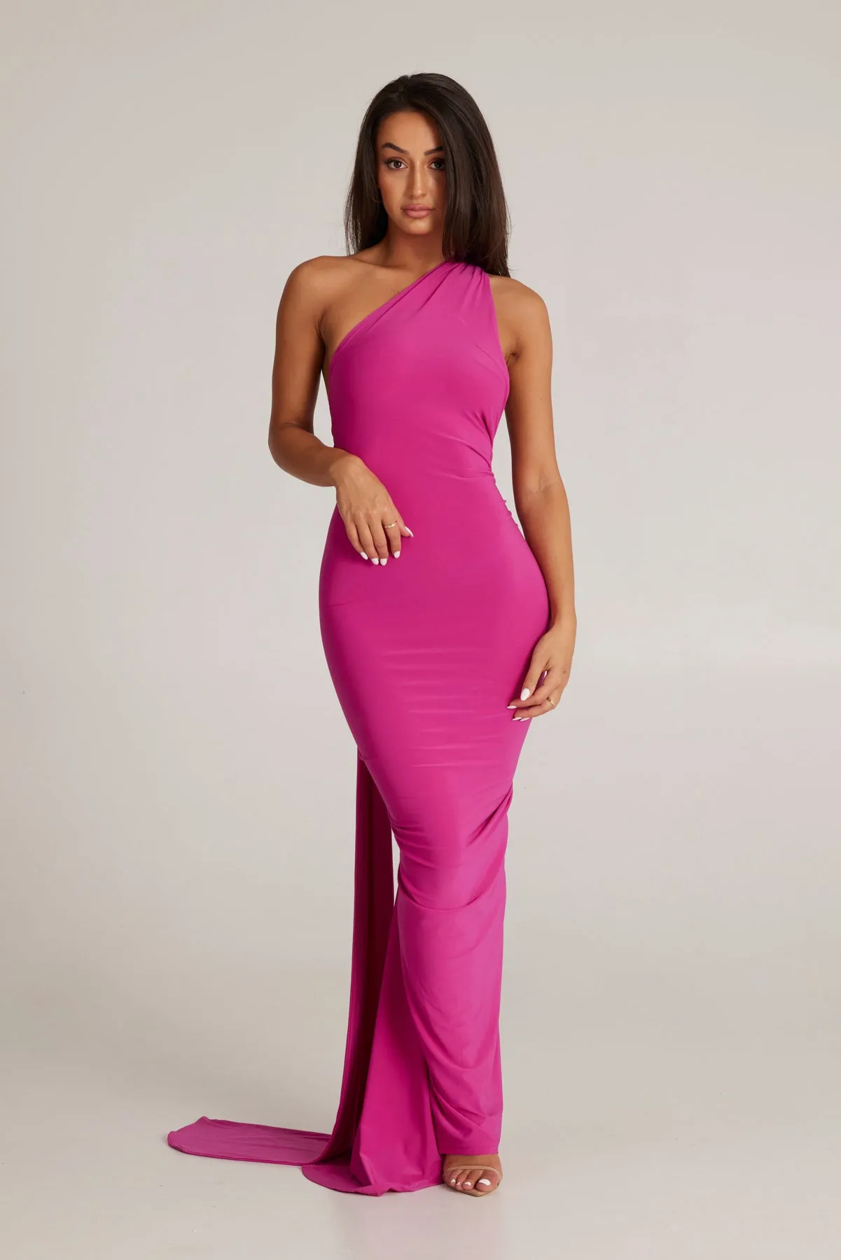 MÉLANI The Label CONSTANTINA Asymmetric Halterneck Midi Dress