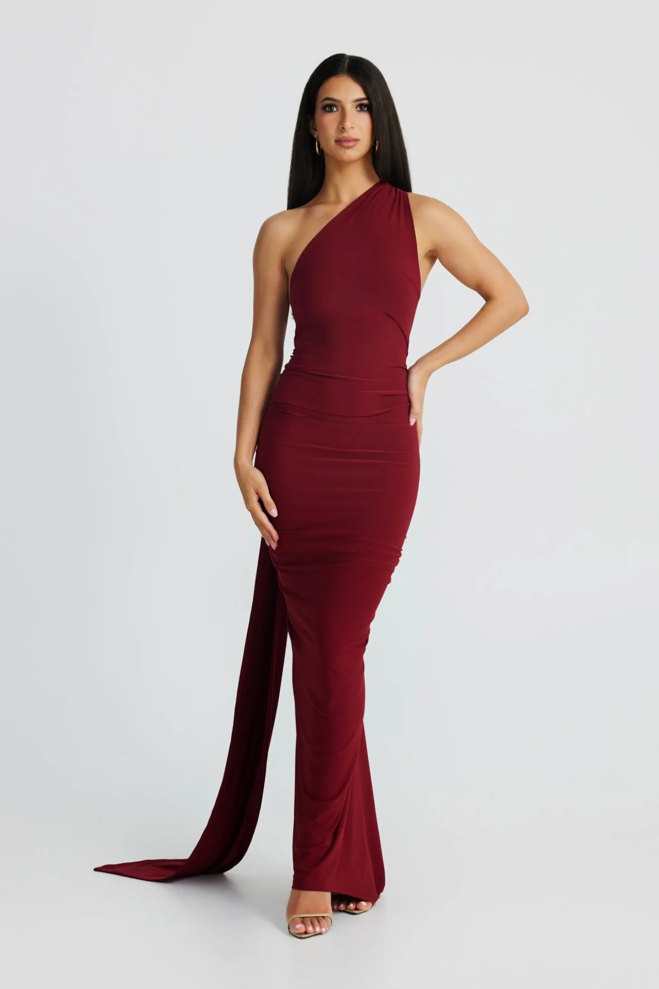 MÉLANI The Label CONSTANTINA Asymmetric Halterneck Midi Dress