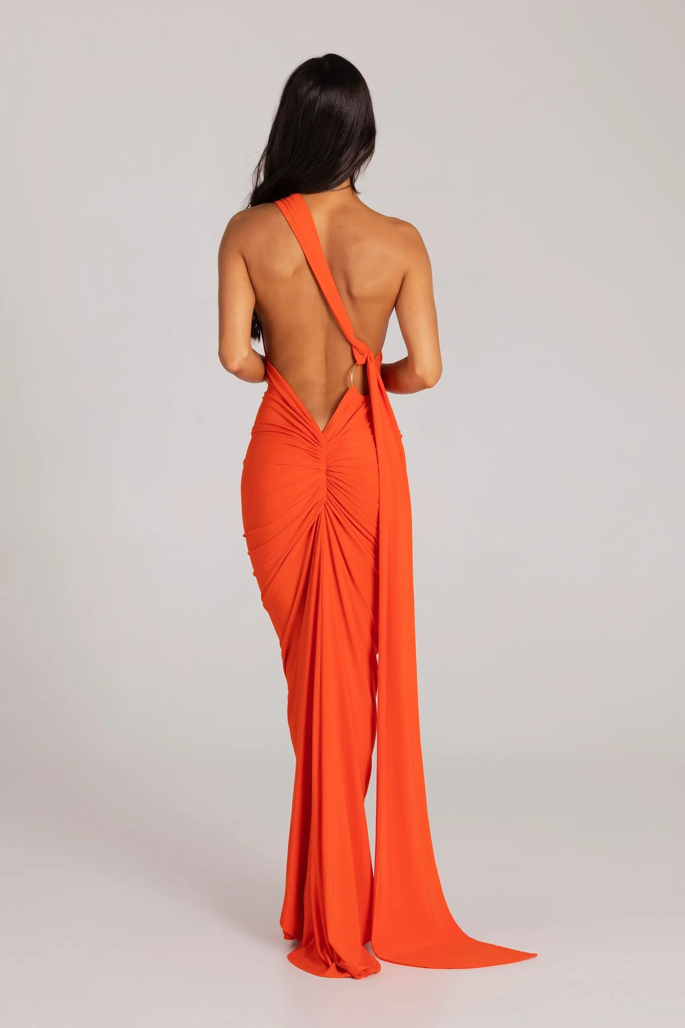 MÉLANI The Label CONSTANTINA Asymmetric Halterneck Midi Dress