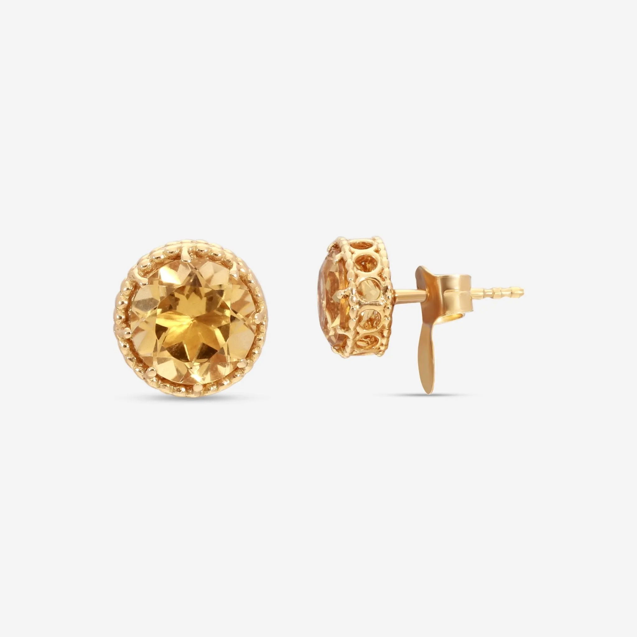 Nanis Notre Dame 18K Yellow Gold Citrine Stud Earrings OA25-560