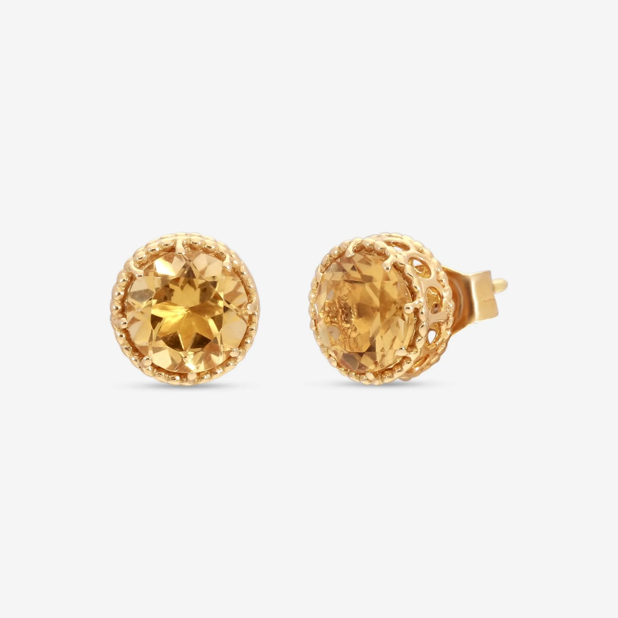 Nanis Notre Dame 18K Yellow Gold Citrine Stud Earrings OA25-560