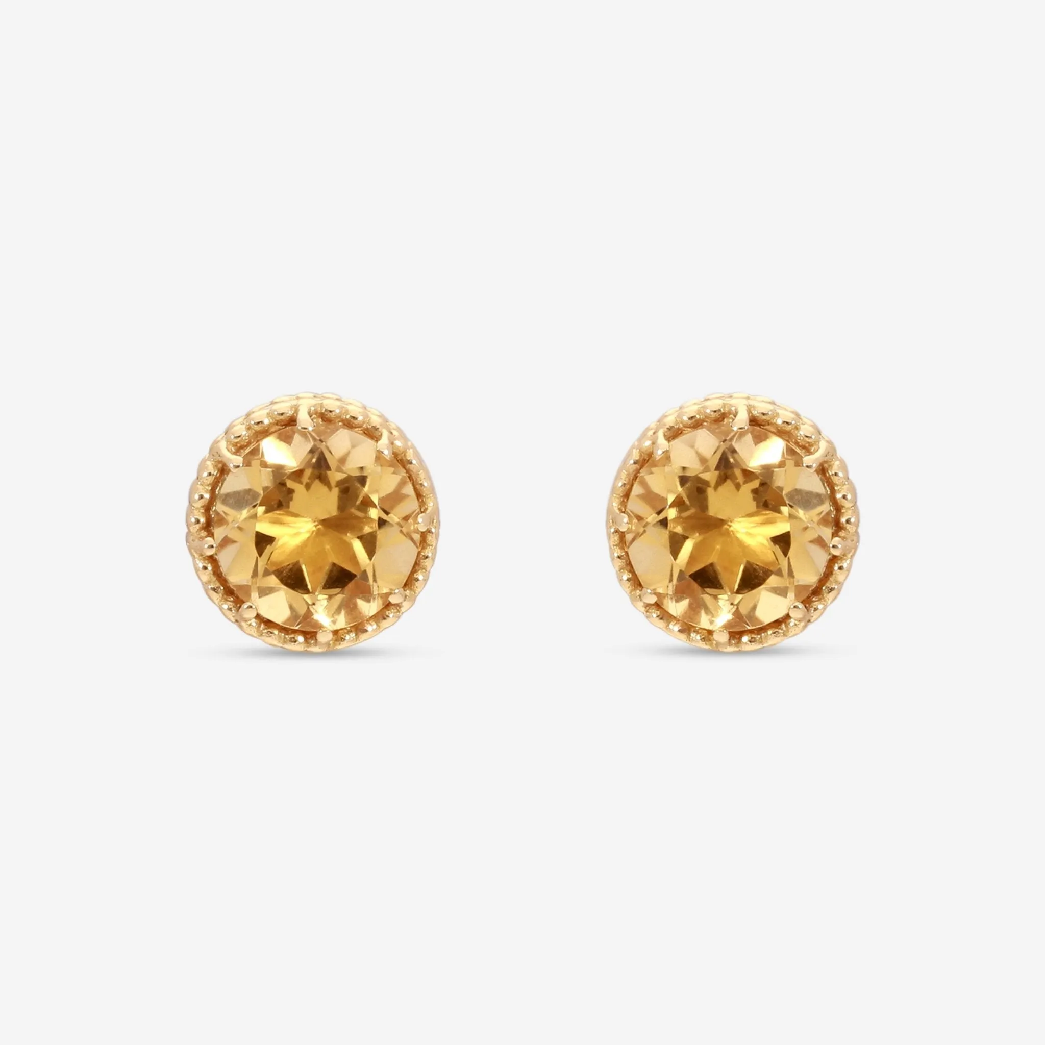 Nanis Notre Dame 18K Yellow Gold Citrine Stud Earrings OA25-560