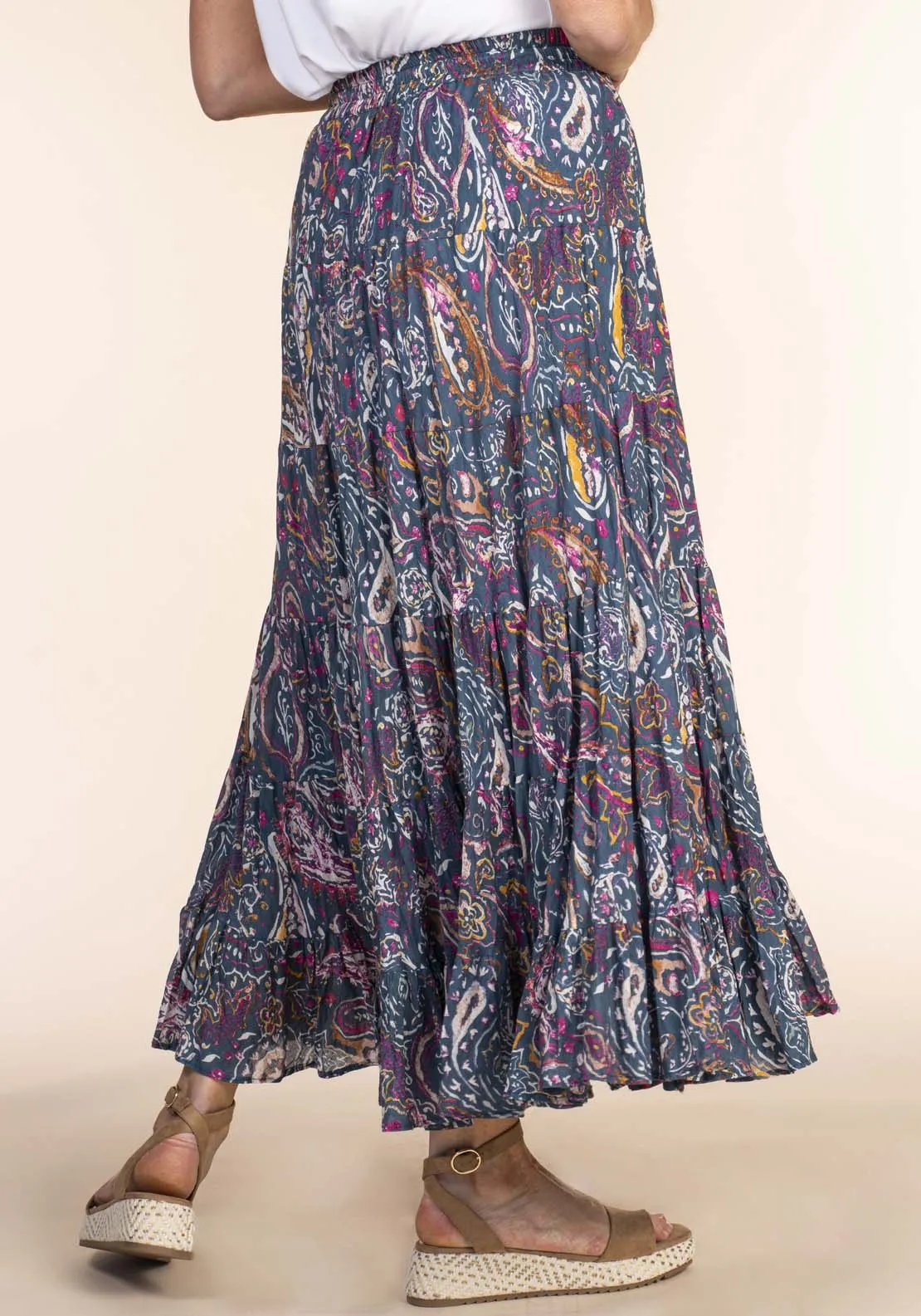 Paisley Print Cotton Skirt