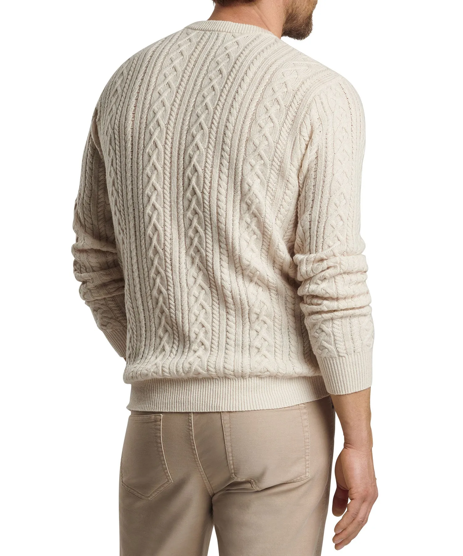 Peter Millar Crescent Ridge Cable Crew Pullover Sweater