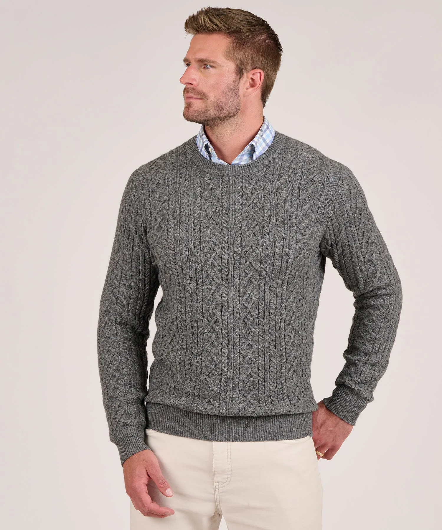 Peter Millar Crescent Ridge Cable Crew Pullover Sweater