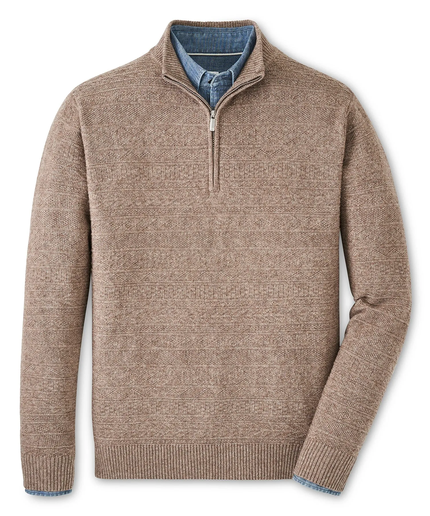 Peter Millar Crescent Texture Quarter Zip Pullover Sweater