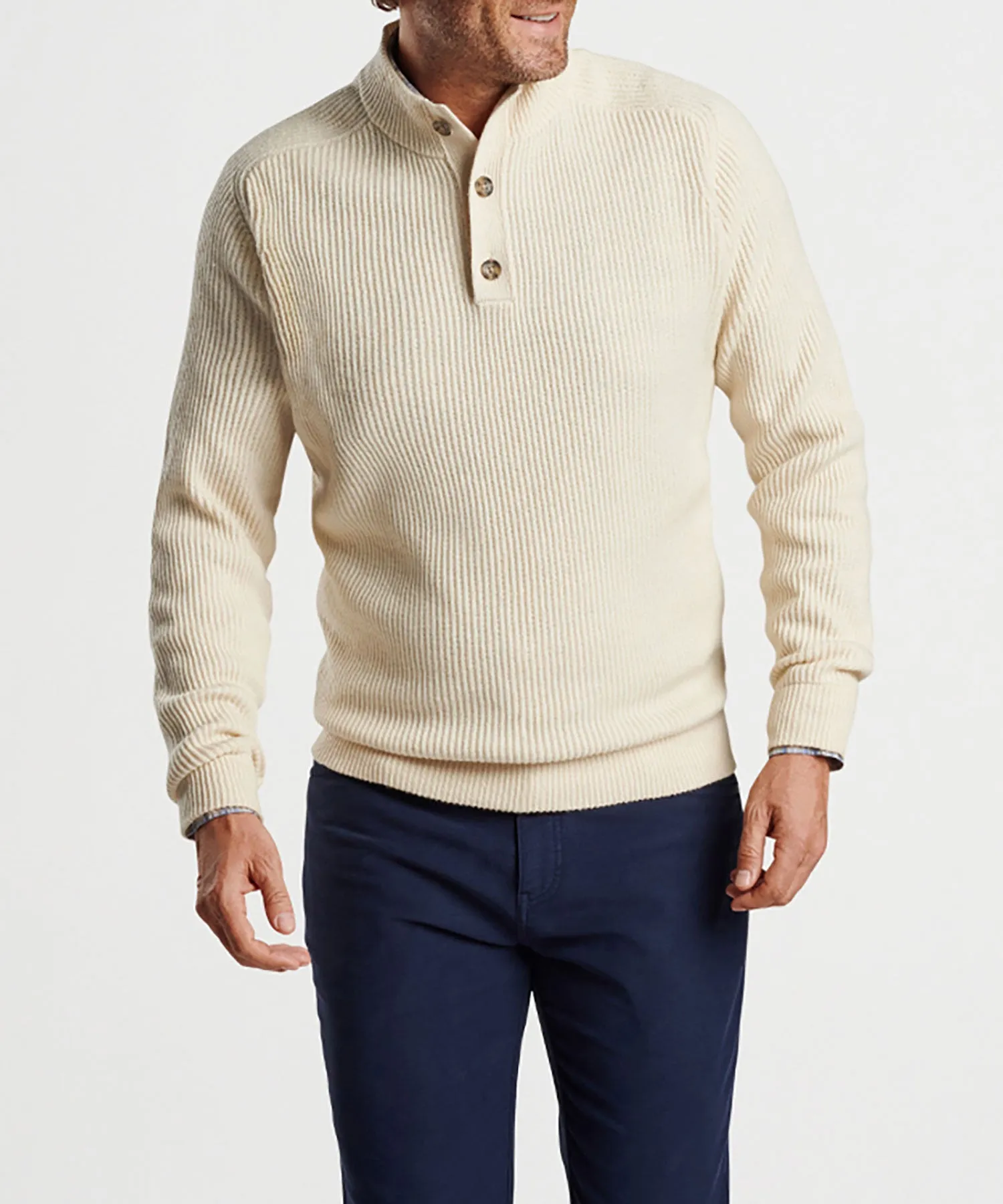 Peter Millar Digby 3 Button Mock Sweater