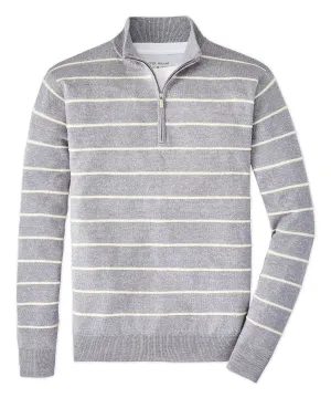 Peter Millar Eastham Striped Wool-Linen Quarter-Zip Pullover