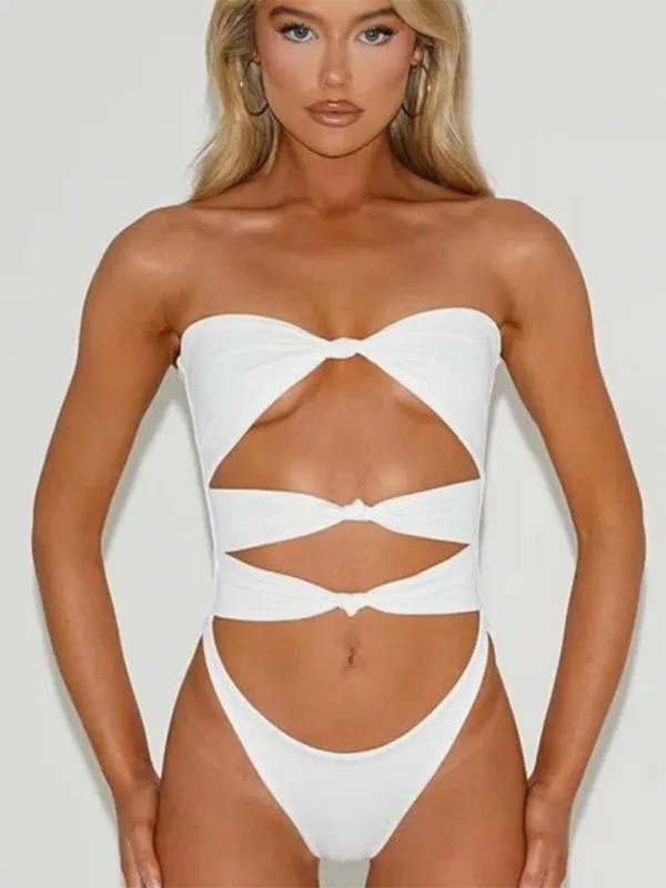 Strapless Cutout One-Piece Swimwear for Women