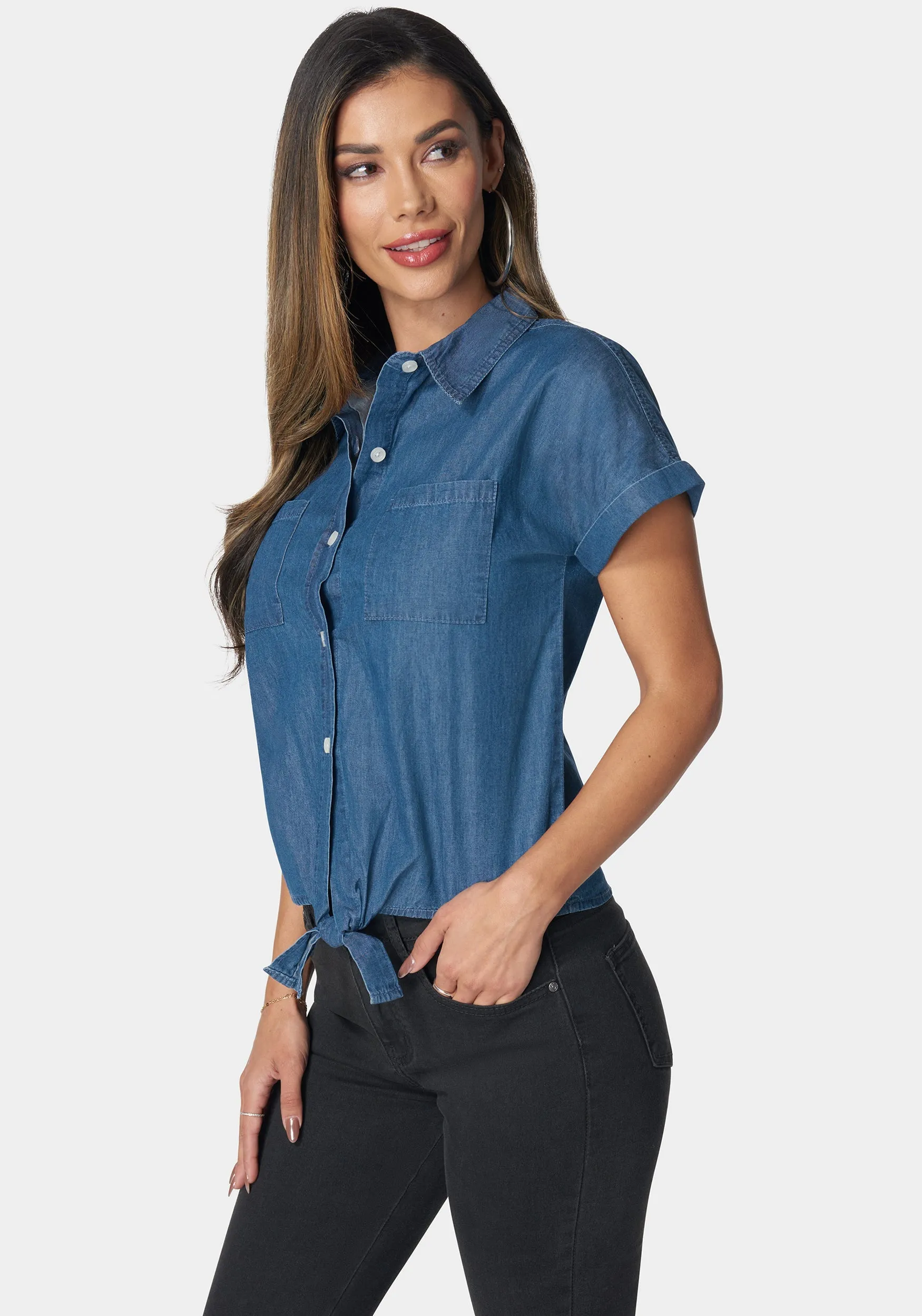 The Tie Front Denim Shirt