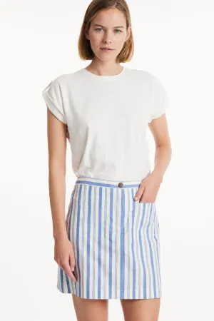 Tica Striped Skirt in Blue stripe