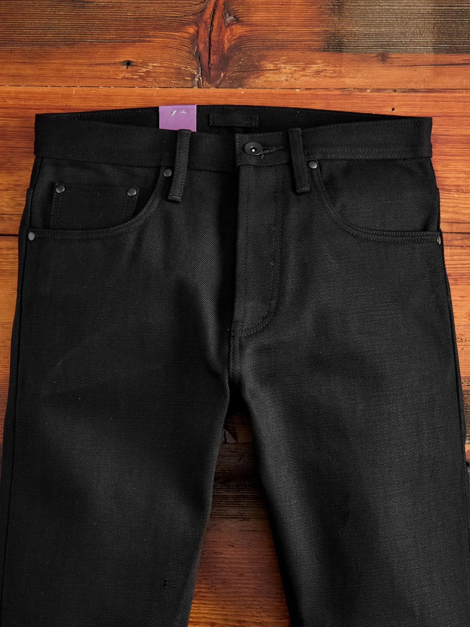 UB642 Heavyweight Solid Black 21oz Selvedge Denim - Relaxed Tapered Fit