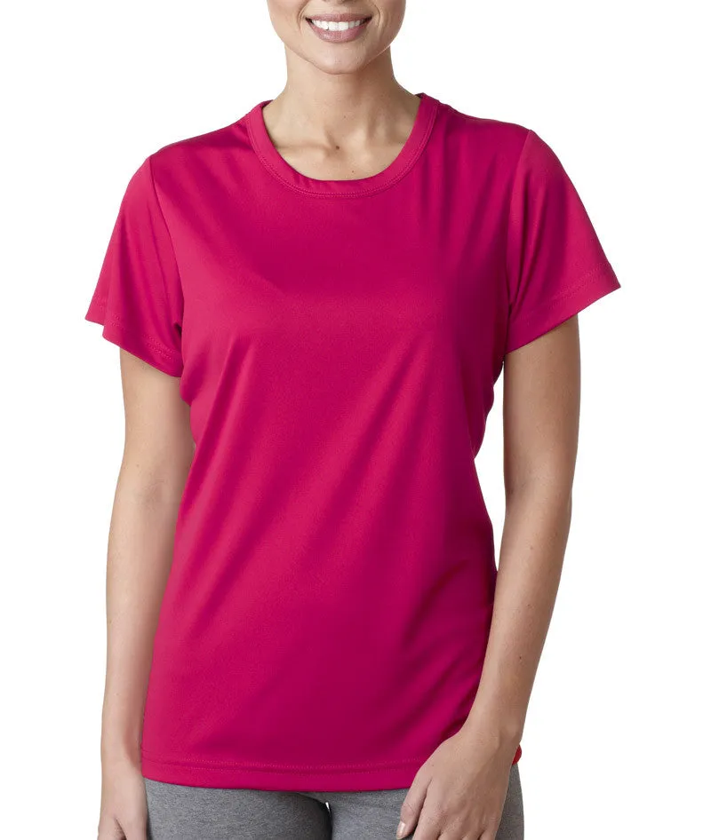 ultraclub(R) ladies' cool & dry sport performance interlock tee - heliconia (m)