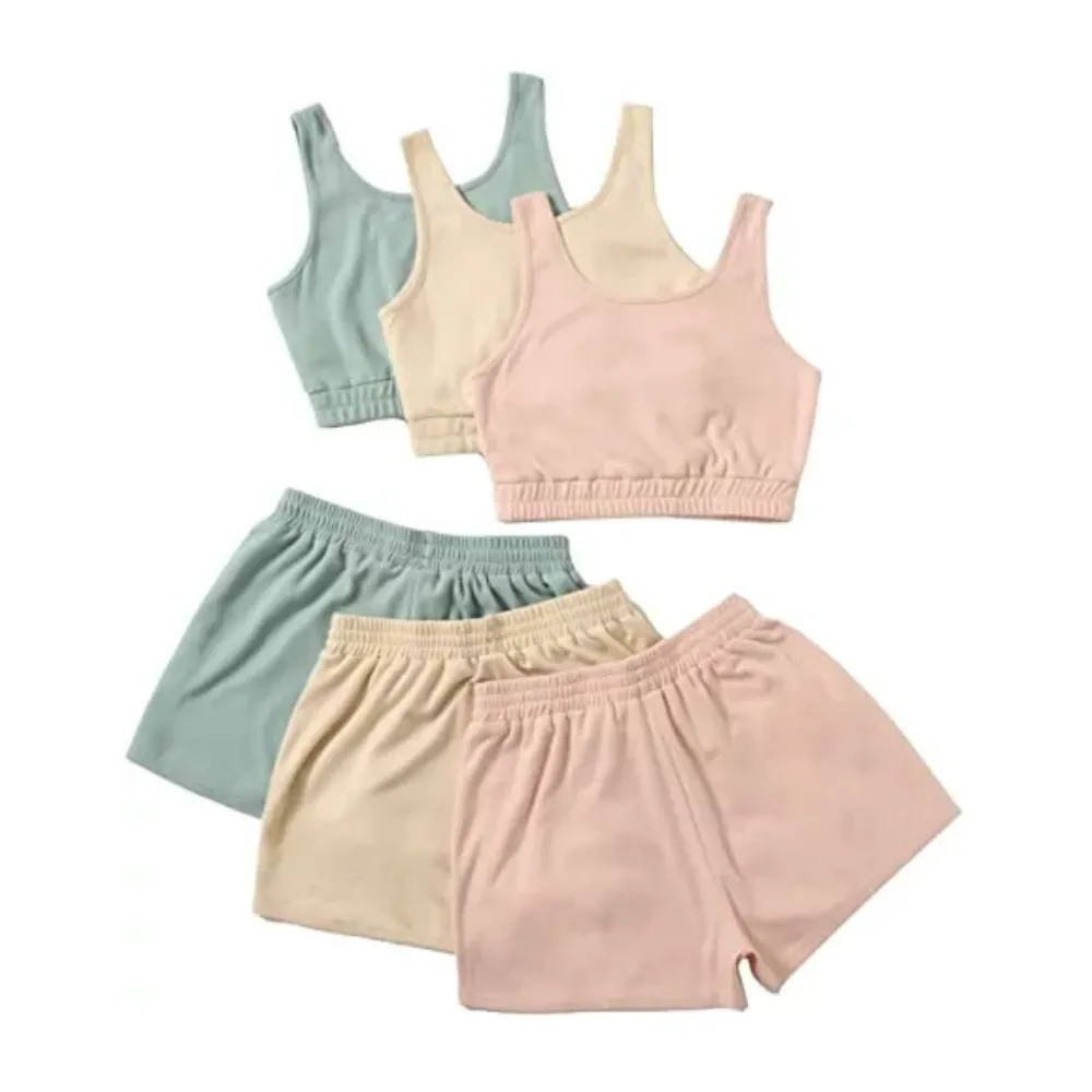 Women Outfits Top & Waist Shorts ( 6 Pairs)